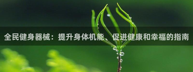 尊龙凯时能做退米么：全民健身器械：提升身体机能、促进健康