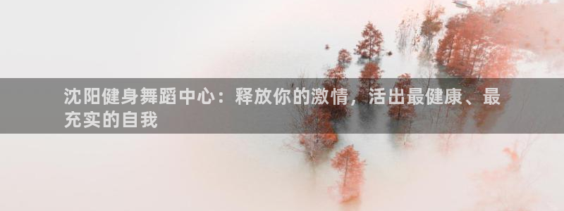 尊龙电子：沈阳健身舞蹈中心：释放你的激情，活出最健康、最