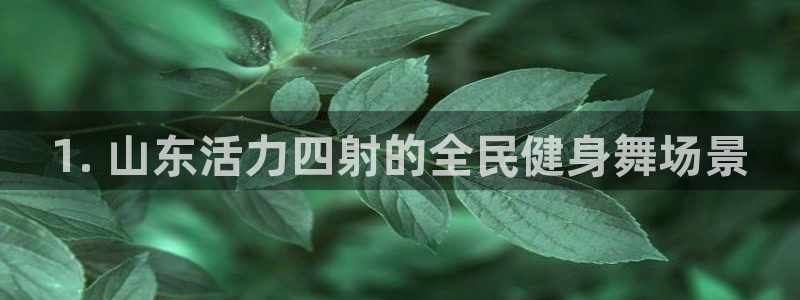 尊龙用现金一下可靠送38元：1. 山东活力四射的全民健身